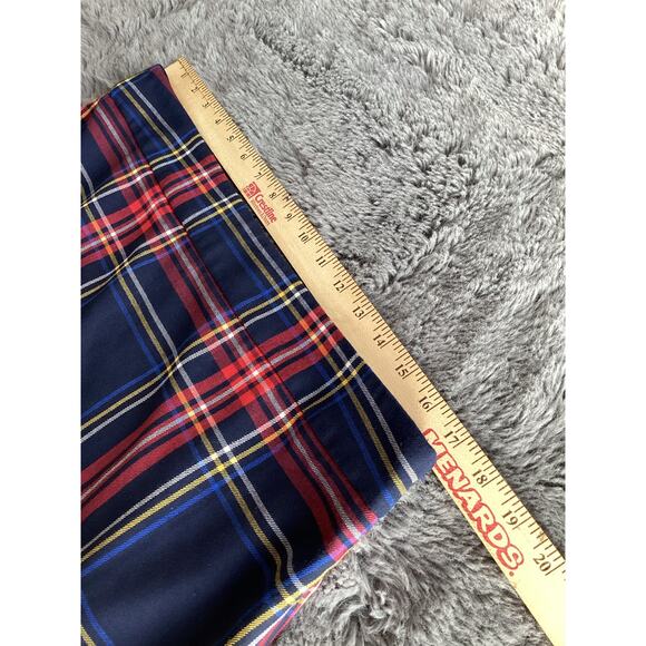Talbots size 12 tartan A line holiday Christmas blue plaid wool blend lined - Picture 12 of 12